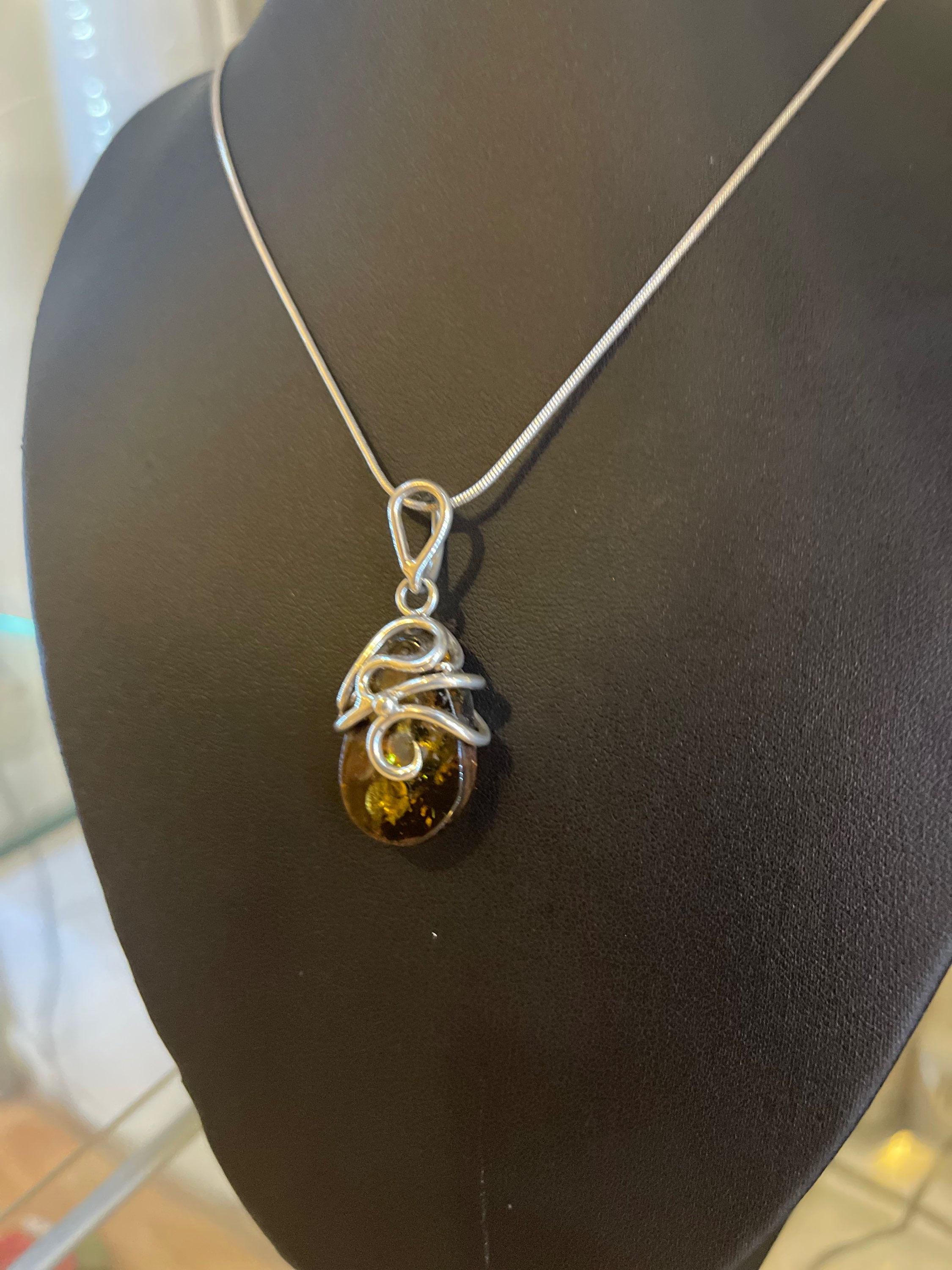 Little Green Amber Pendant 