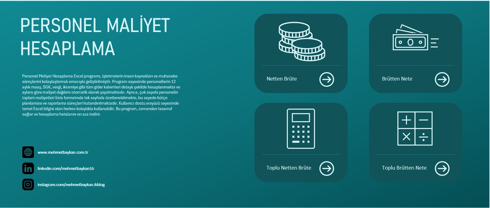 Excel Toplu İşveren Maliyeti Hesaplama
