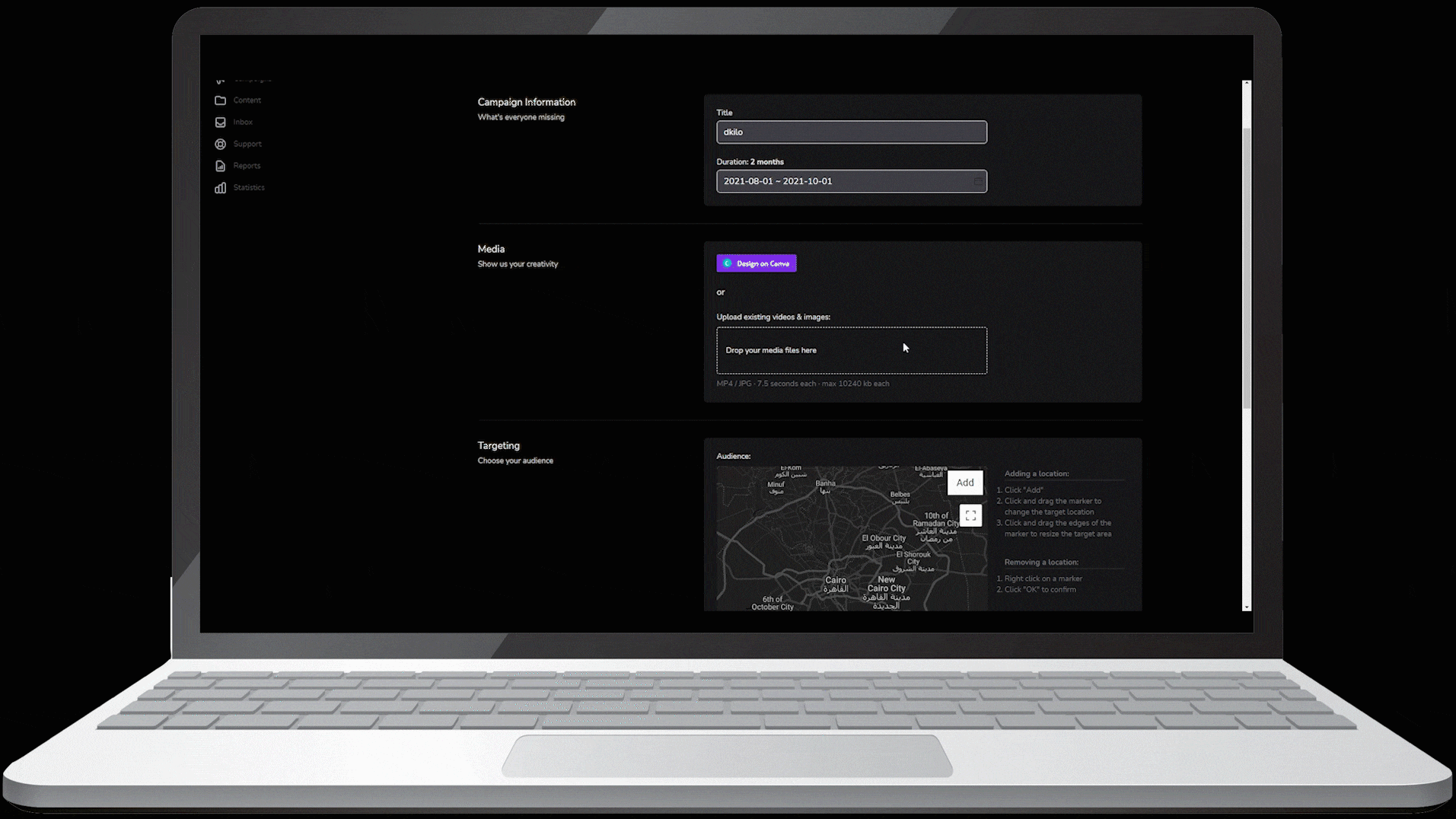 Canva button integration dkilo ooh ads manager