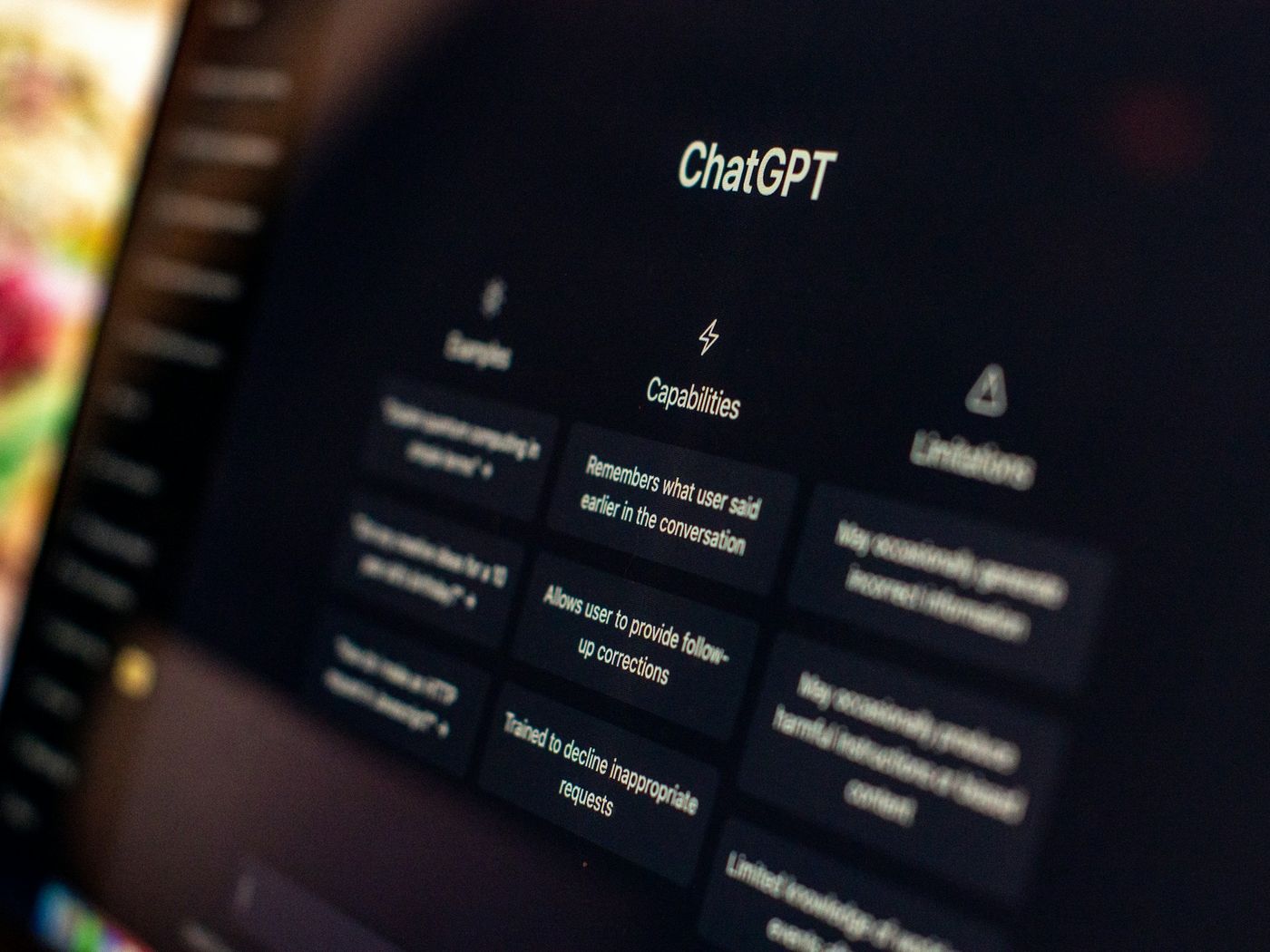 A laptop screen showing the ChatGPT start page