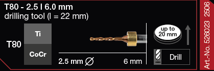 T80 2.5mm Drilling tool