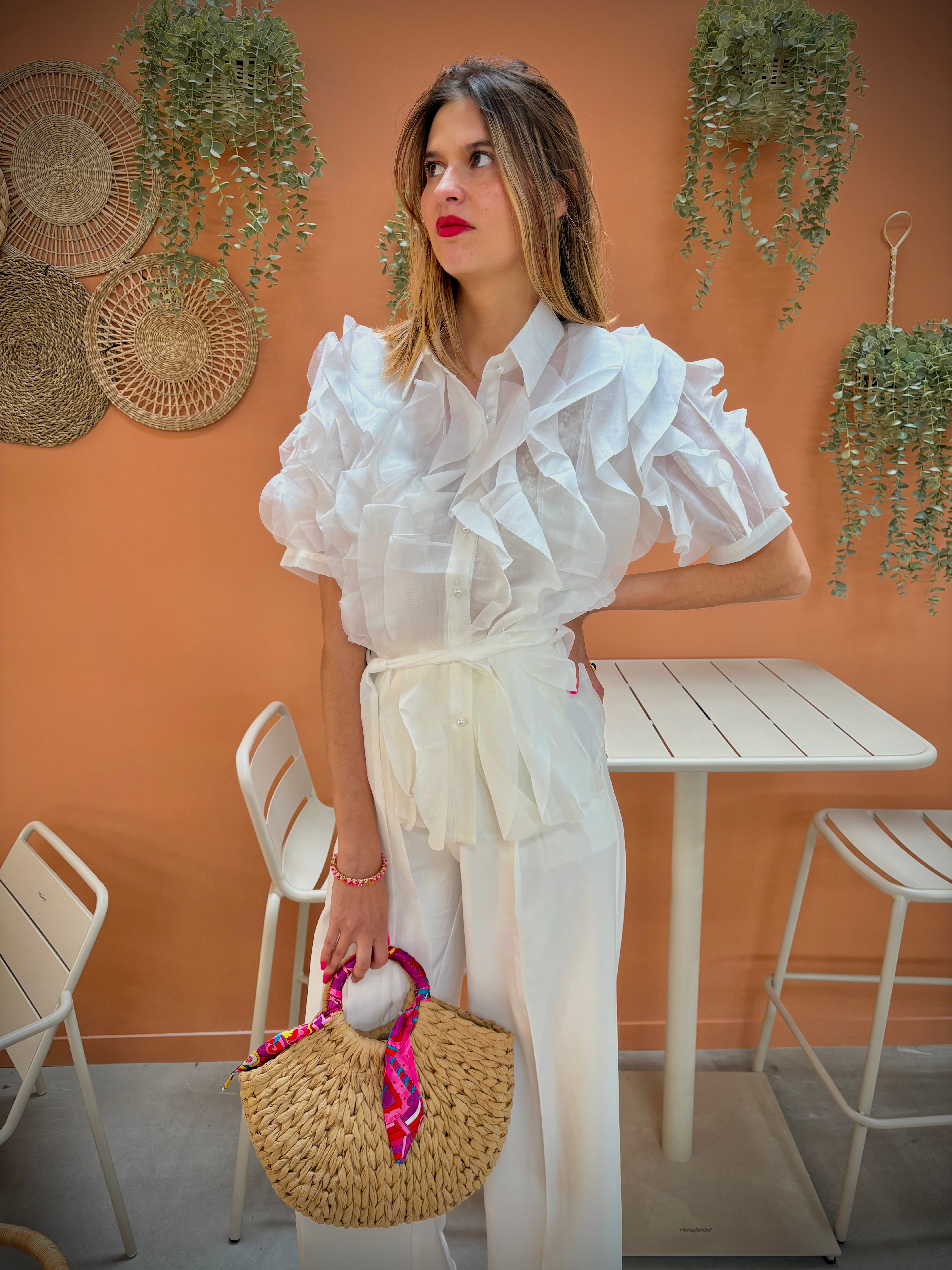 Top Alicia blanc à volants