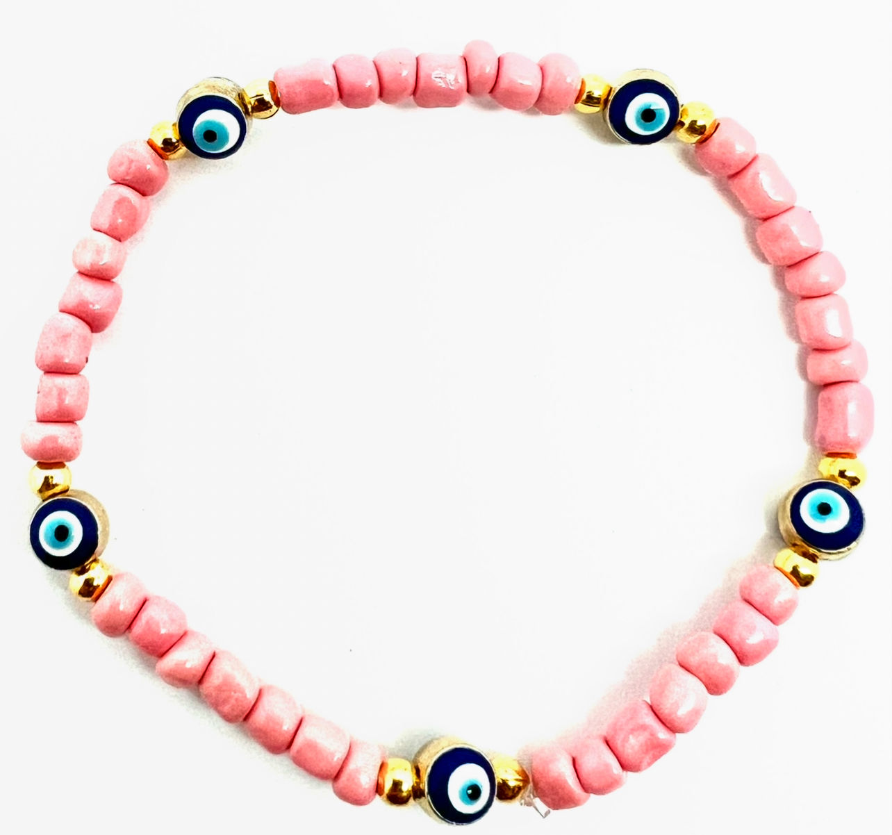 BR-10223 Evil Eye Seed Bead Stretch Bracelet