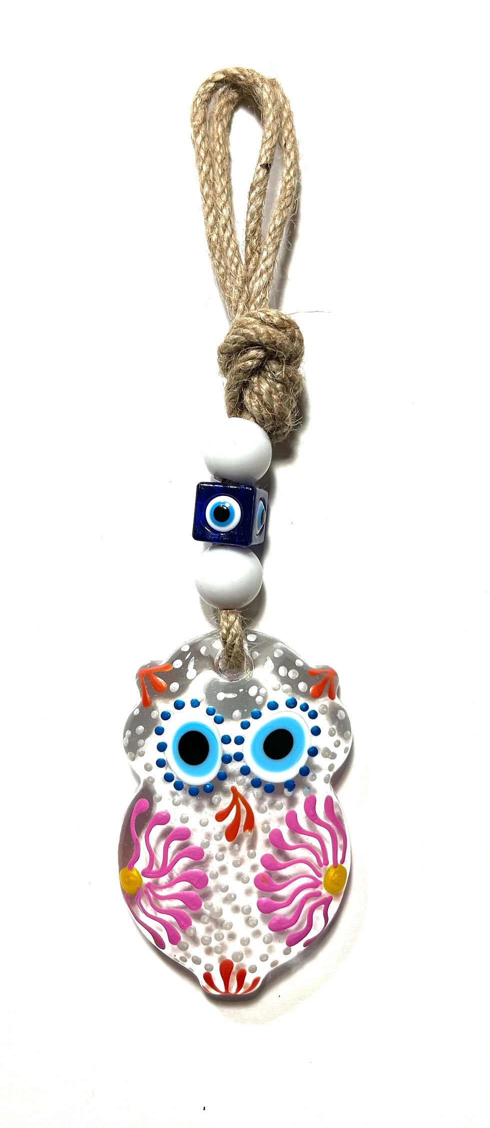 Thumbnail: 18010 Glass "Owl" Good Luck Evil Eye Wall Decoration