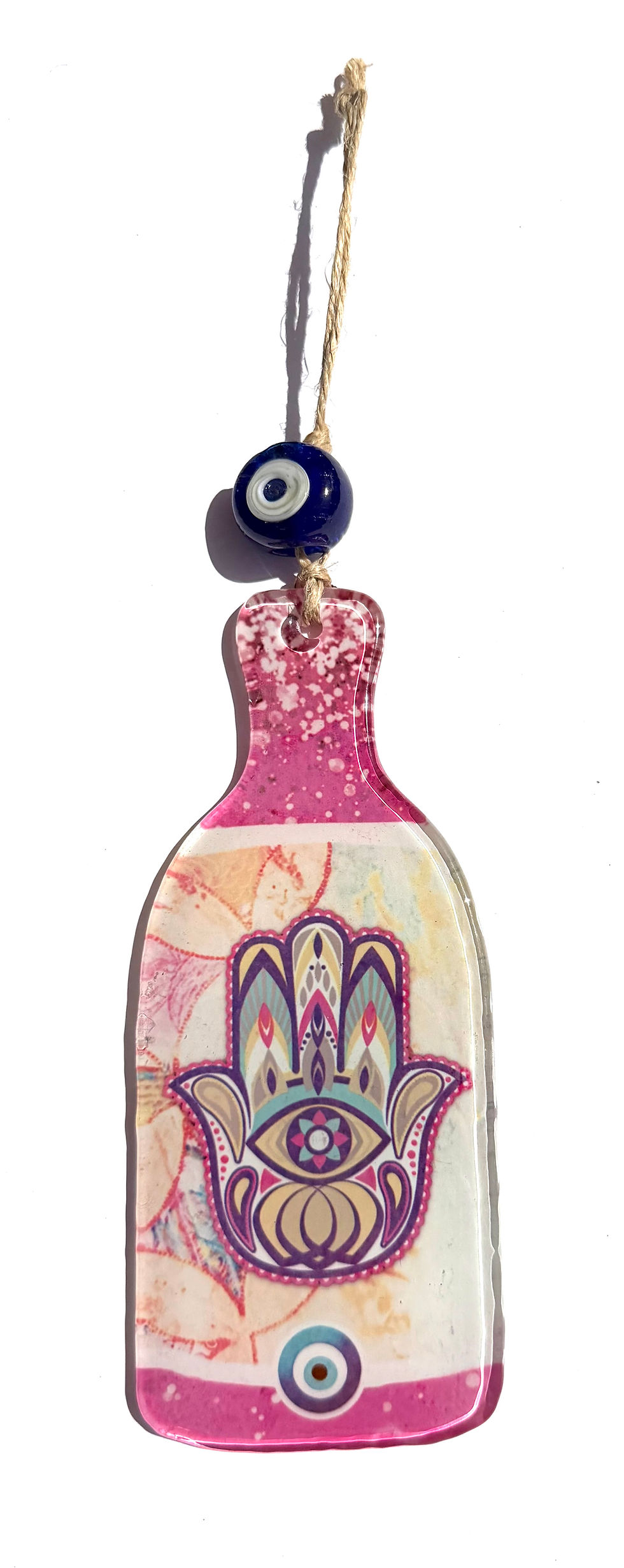 Thumbnail: 14251 Fusion Art Bottle Evil Eye Hamsa Good Luck Wall Decoration, Medium