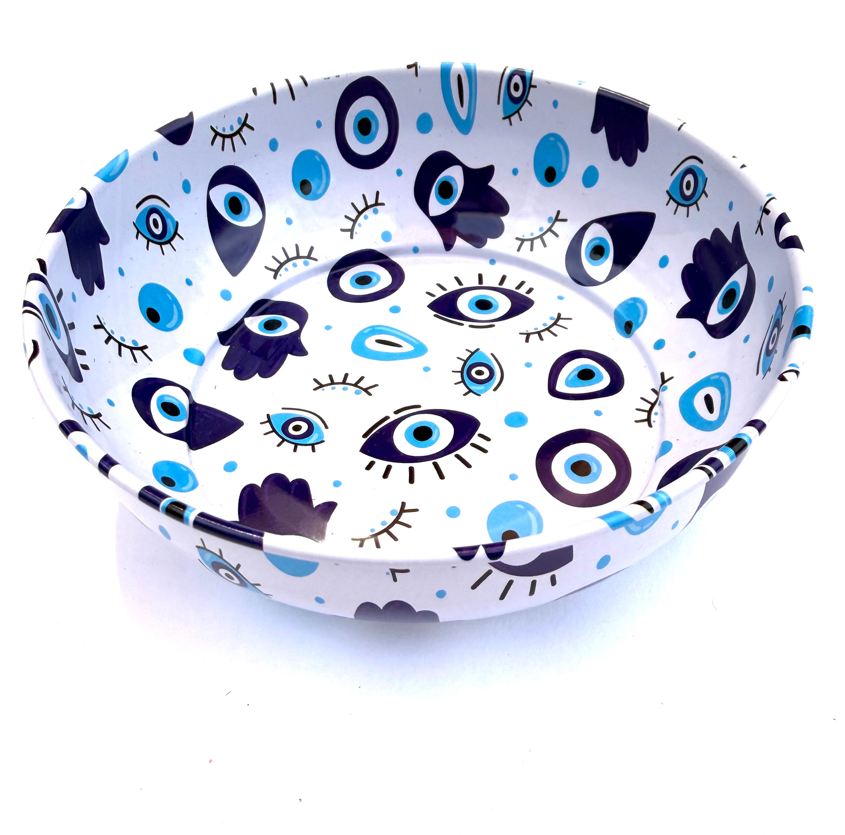 HG-10052 Evil Eye Good Luck Metal Tin Bowl