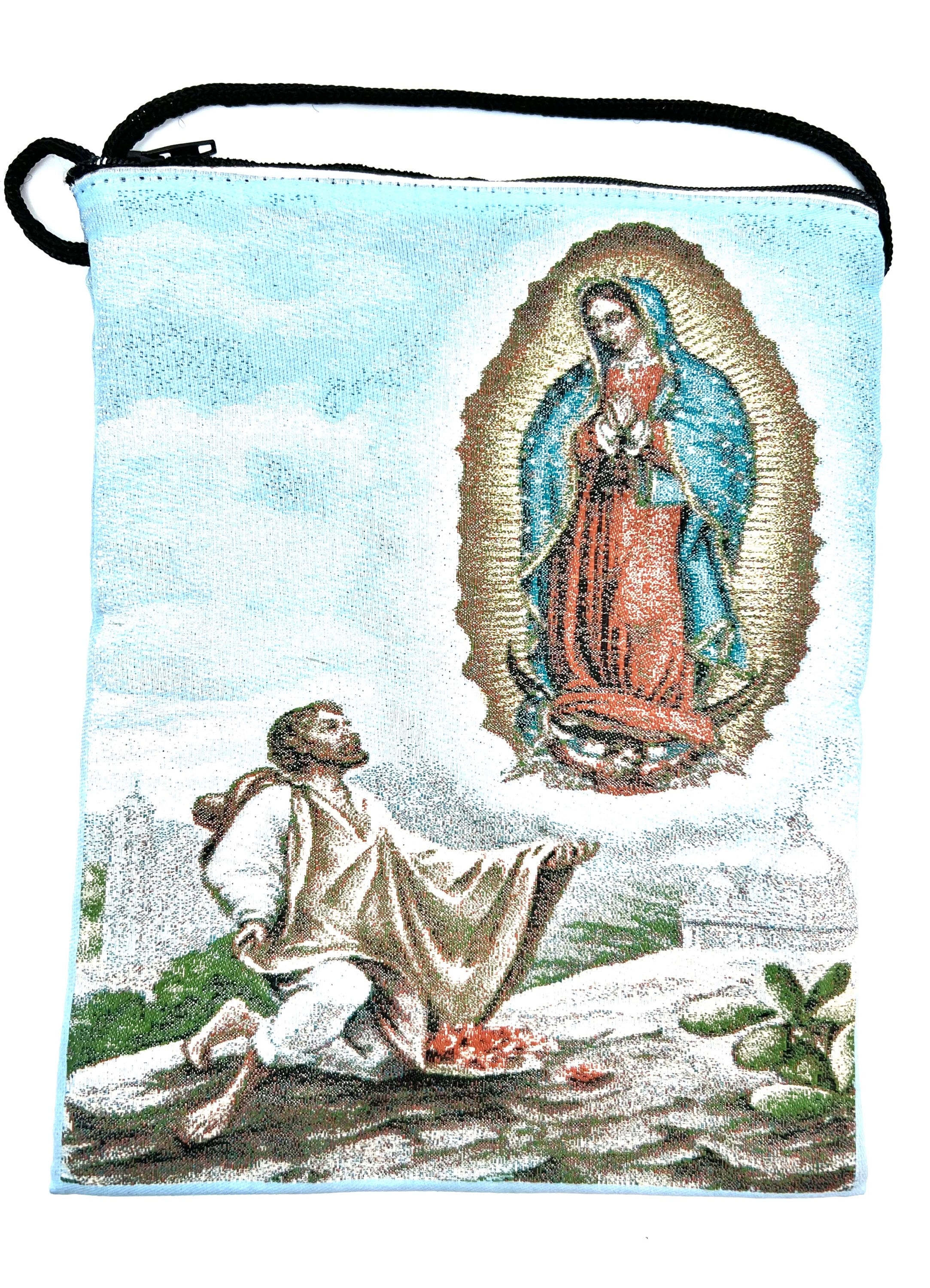 12055-L-015 Our Lady of Guadalupe Rosary Bag, Large