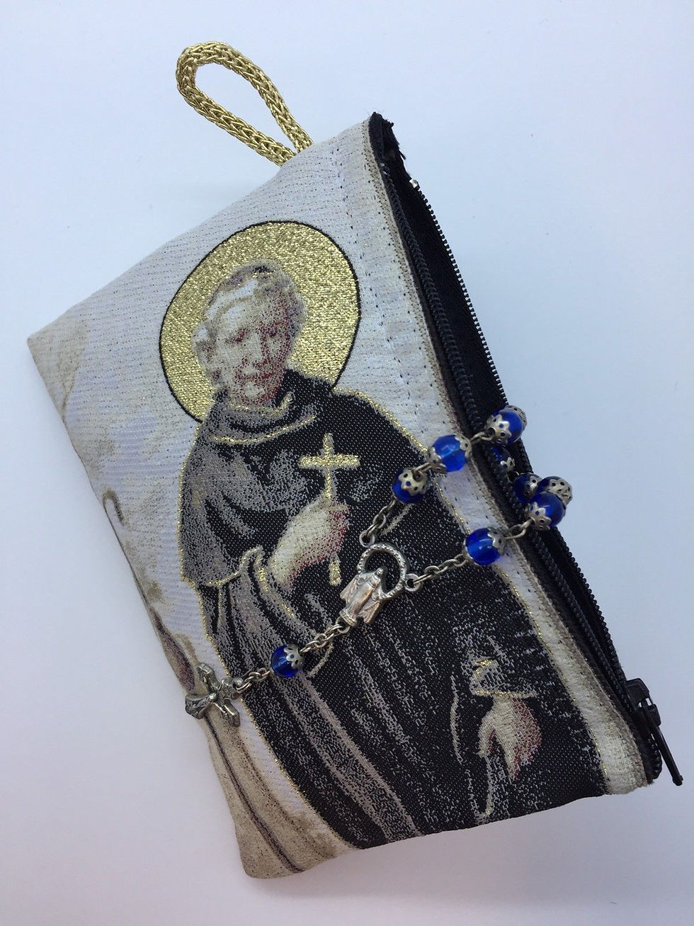 Thumbnail: 12055-M-076 Saint Peregrine Rosary Bag, Medium