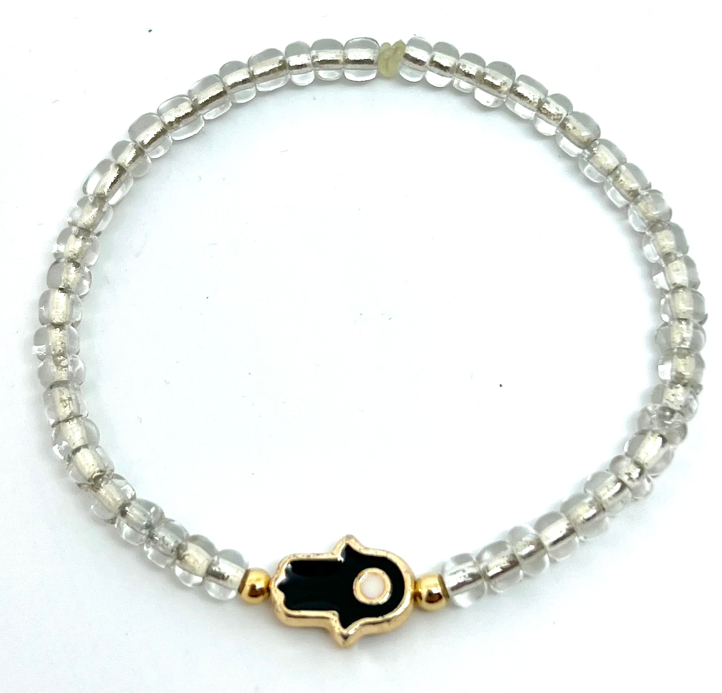 BR-10208 Hamsa Seed Bead Stretch Bracelet