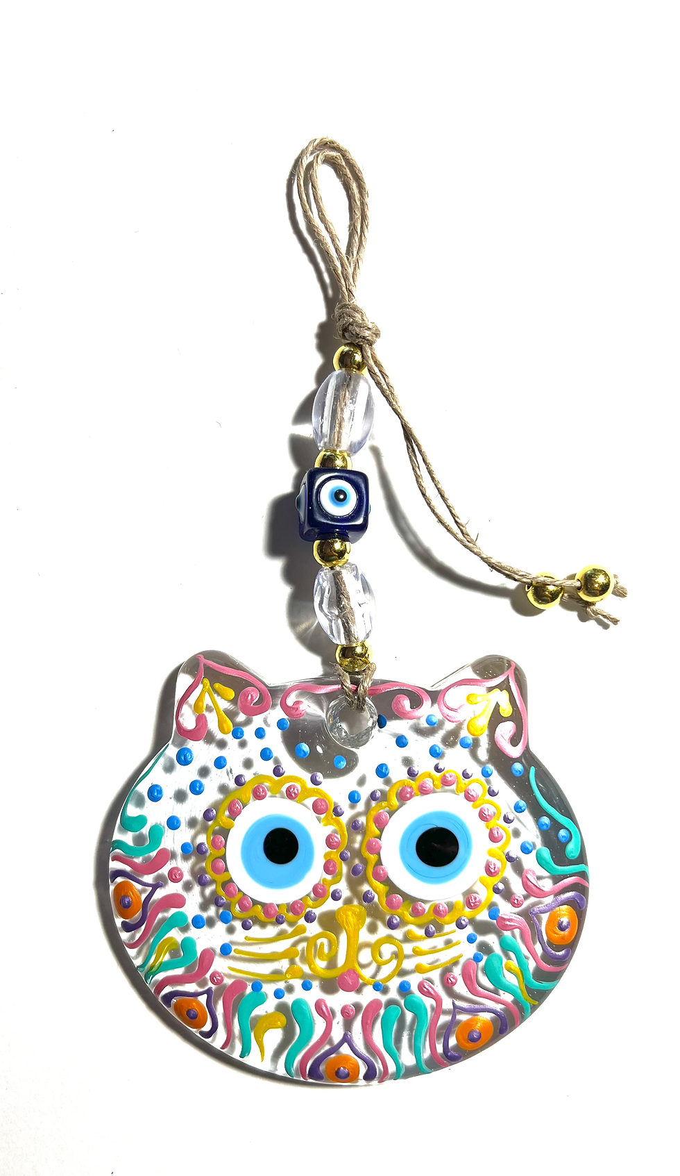 Thumbnail: 18003 Glass "Cat" Good Luck Evil Eye Wall Decoration (Please see variations)