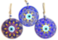 14516-A Glass Round Hand Painted Good Luck Evil Eye (Pls See Variations)