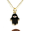 Thumbnail: NCK-10006 Hamsa Hand Evil Eye Gold Necklace