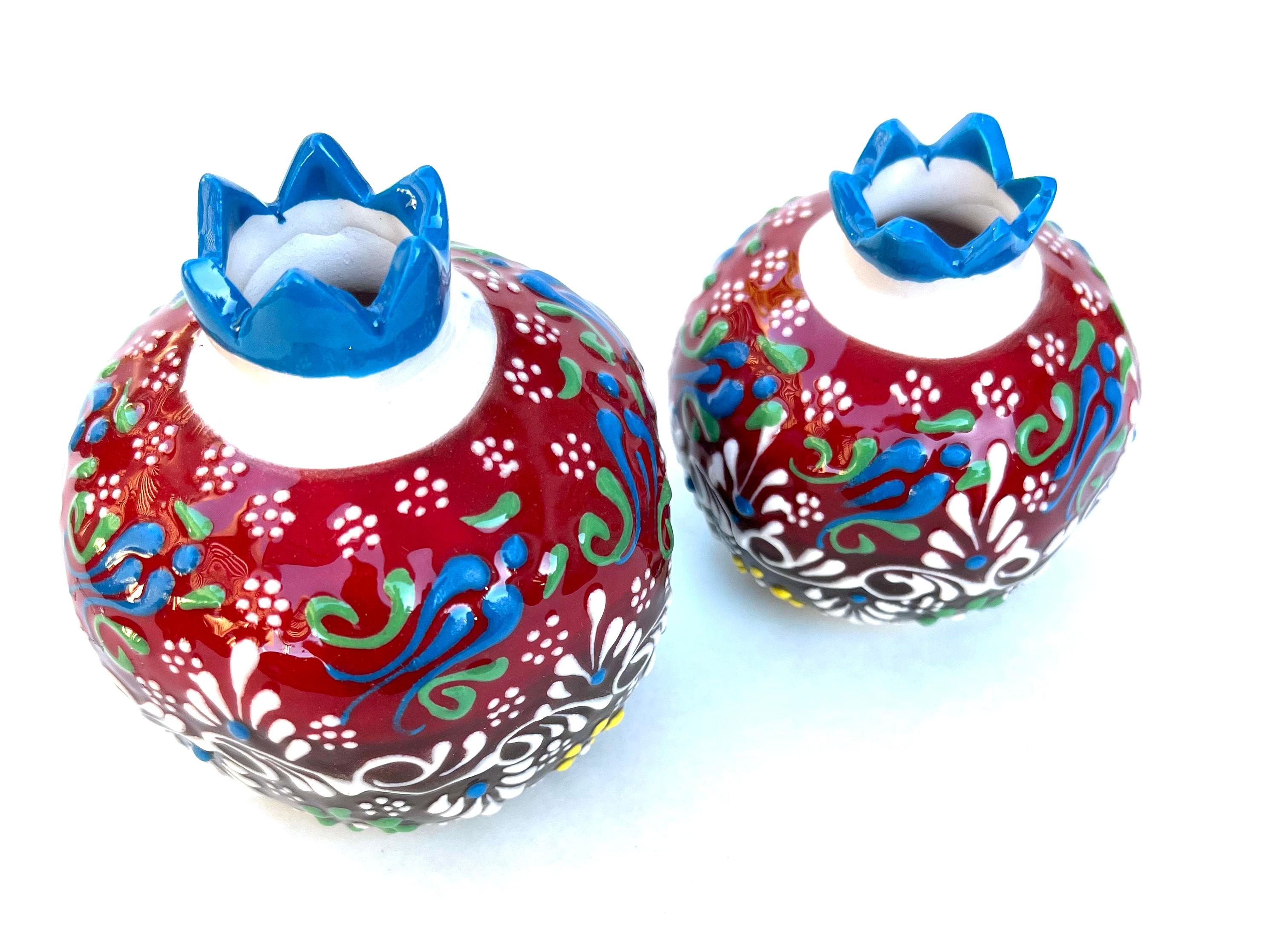 HG-10009 Set of 2 Ceramic Pomegranate Evil Eye Good Luck Home Decoration