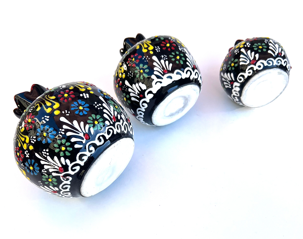 Thumbnail: HG-10005 Set of 3 Ceramic Pomegranate Evil Eye Good Luck Home Decoration