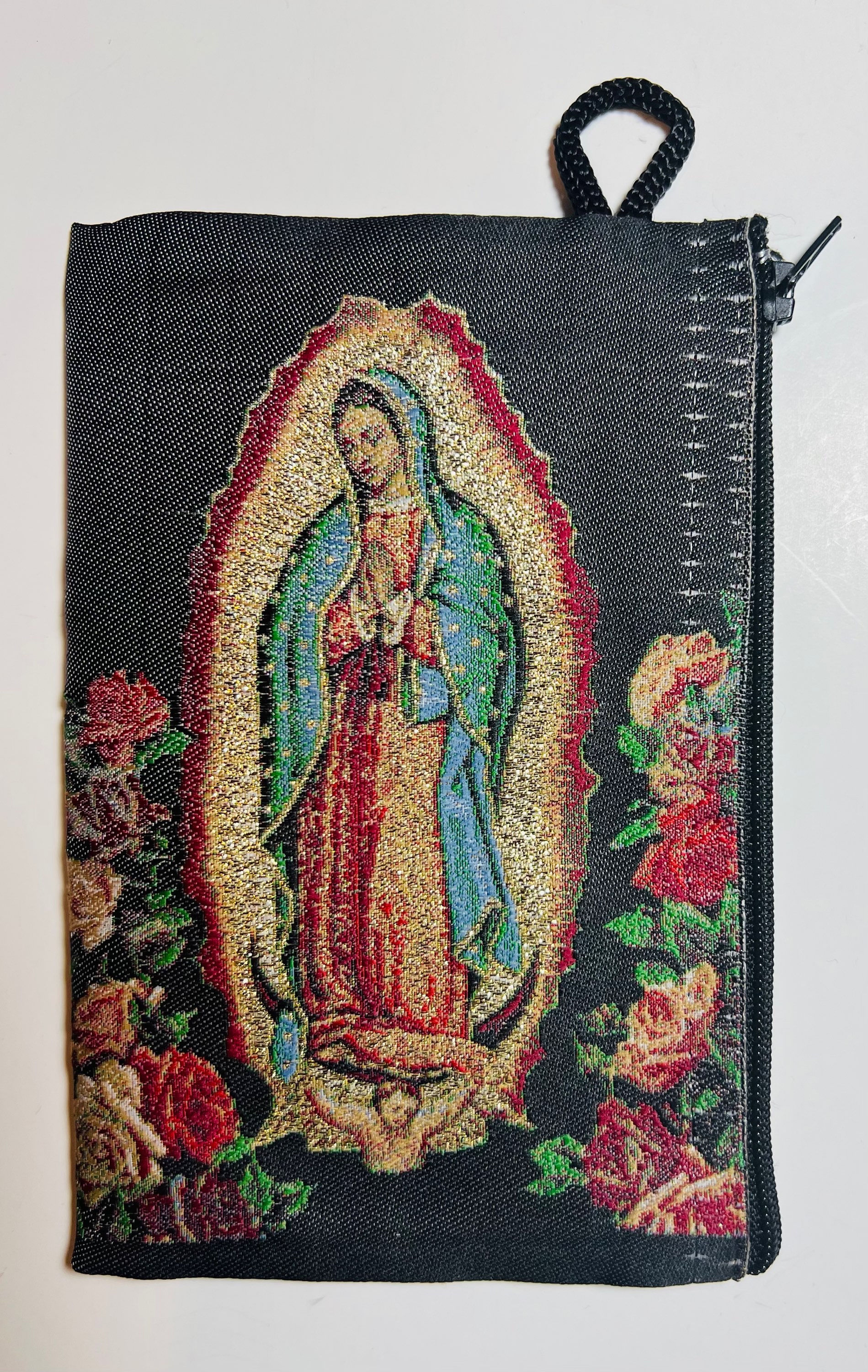 12055-M-011 Our Lady of Guadalupe Rosary Bag, Medium