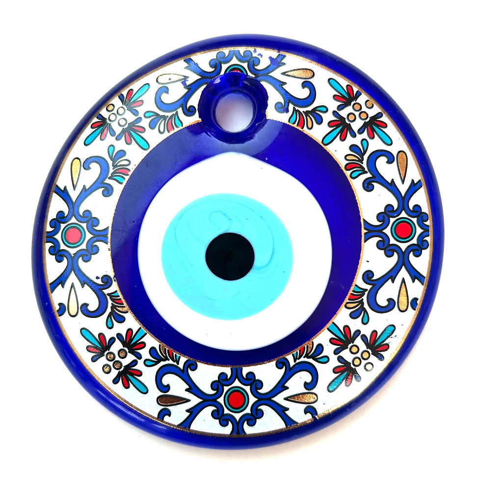 Thumbnail: 14356 Glass Evil Eye Good Luck Wall/Desk Decoration, 4" (CheckVariations