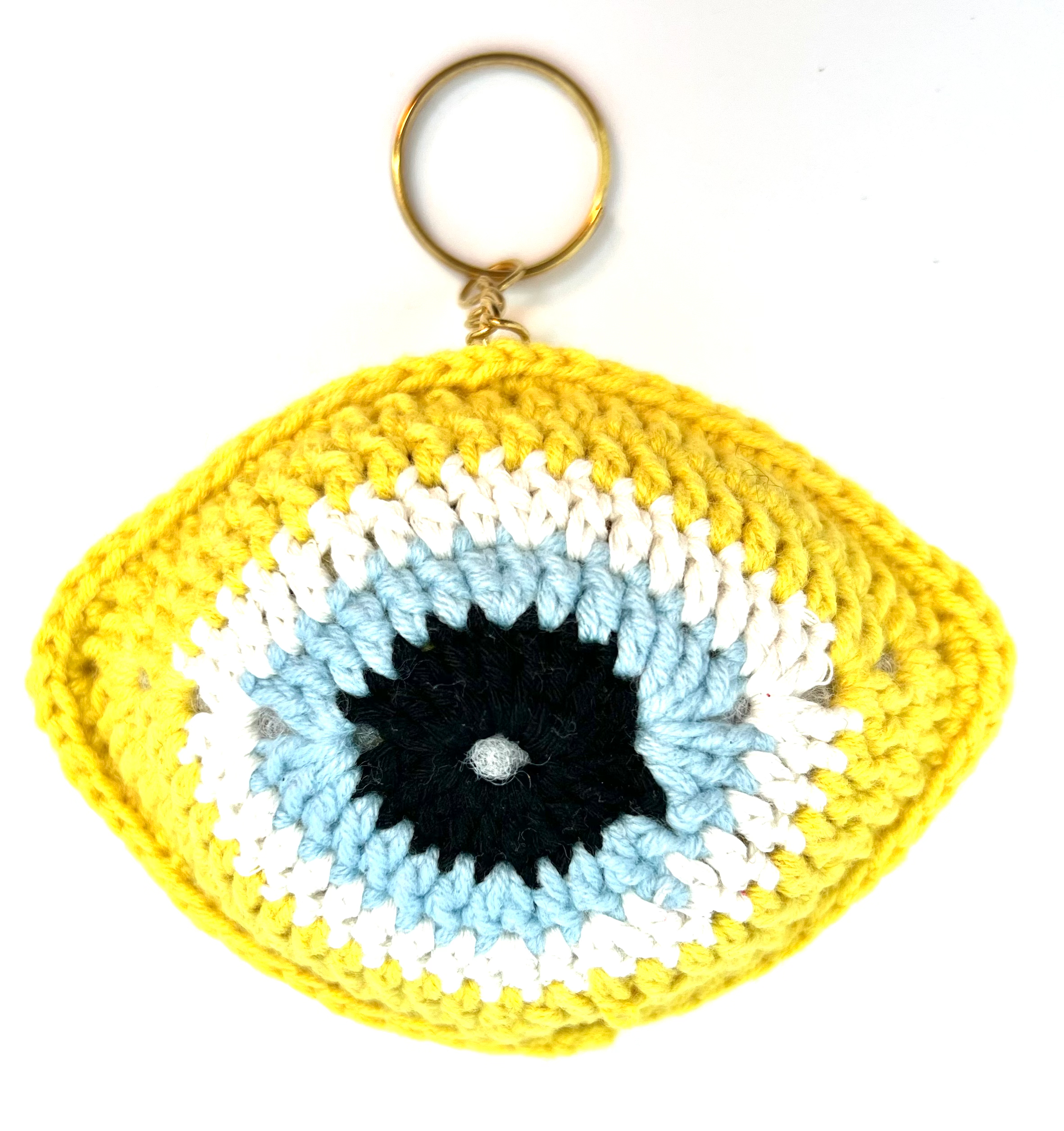 KEY-10204 Evil Eye Hand Crochet Key Ring or Car Ornament