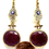 Thumbnail: EAR-10071 Hamsa Hand Evil Eye Gold Earring