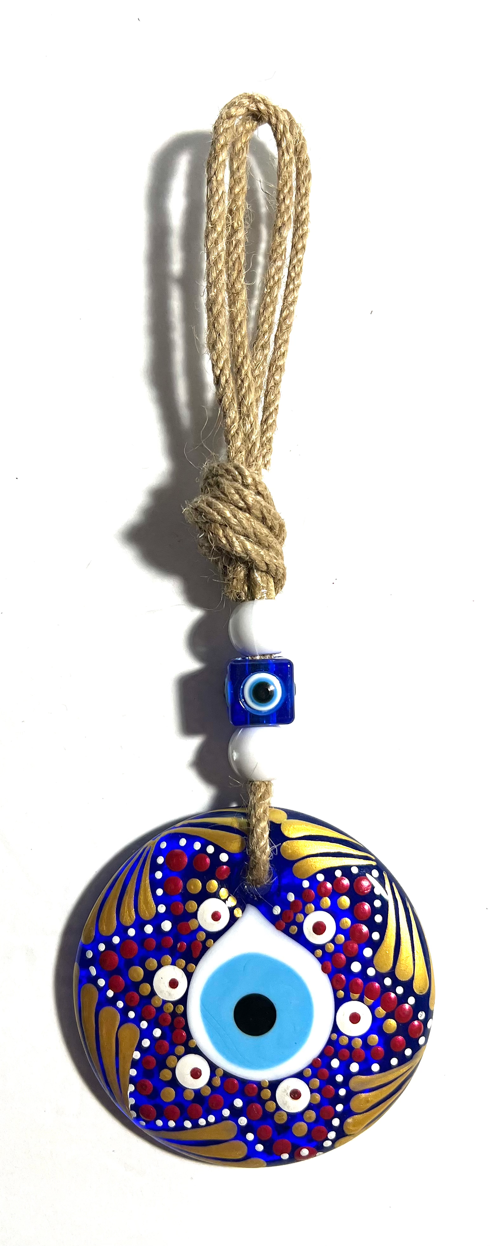 Thumbnail: 14510-B Glass Round Hand Painted Good Luck Evil Eye (Pls See Variations)