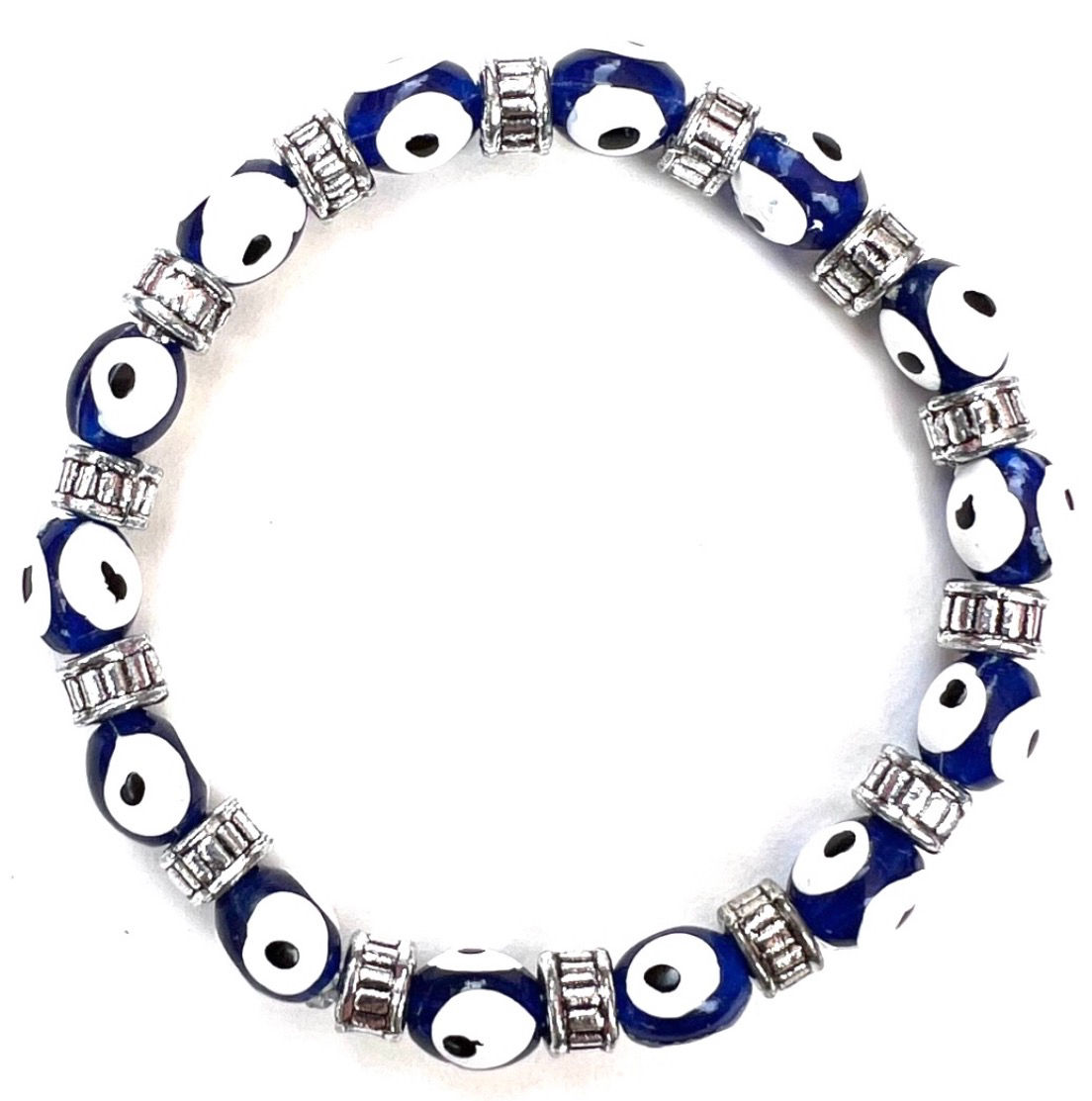 BR-10944 Beaded Stretch Good Luck Evil Eye Bracelet