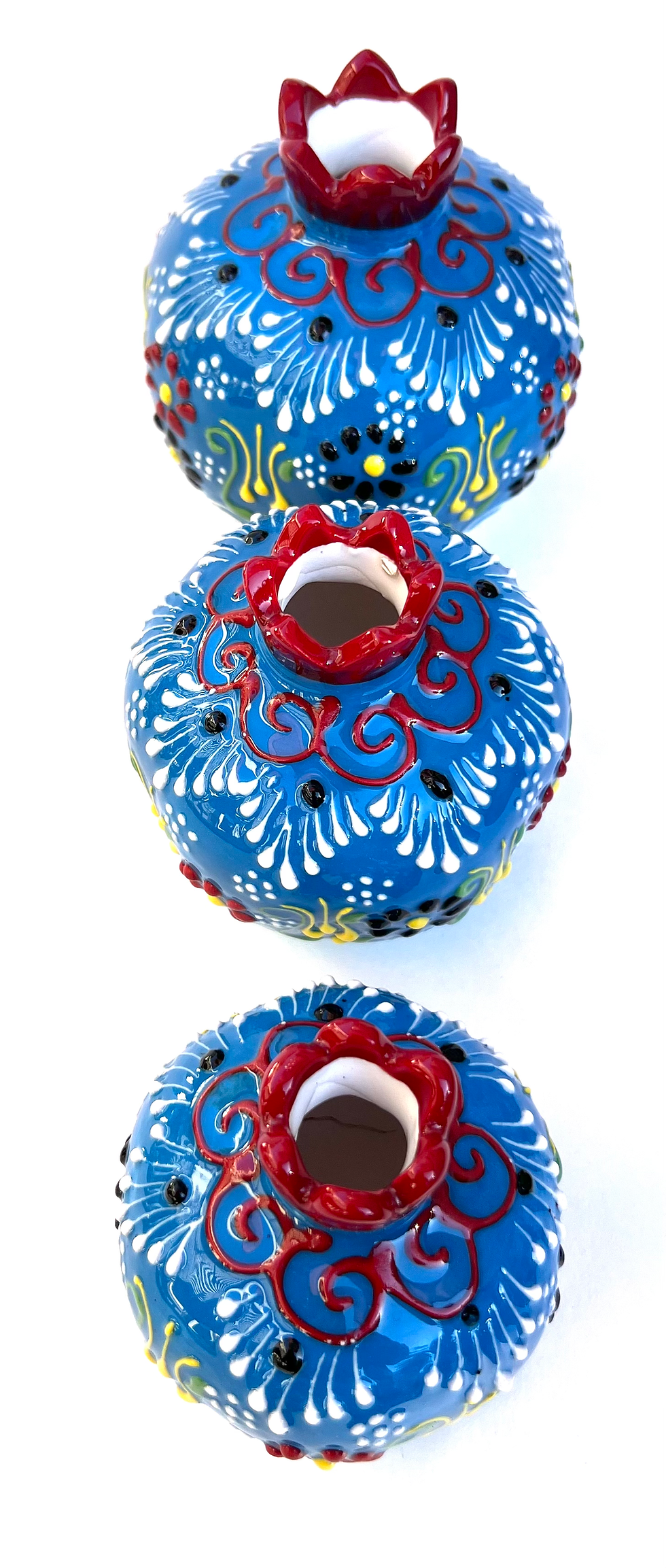 Thumbnail: HG-10006 Set of 3 Ceramic Pomegranate Evil Eye Good Luck Home Decoration