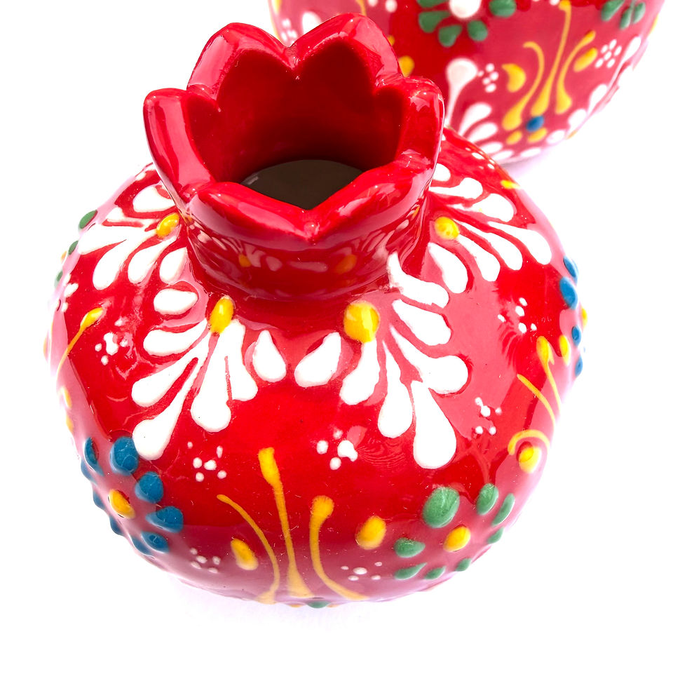 Thumbnail: HG-10015 Set of 3 Ceramic Pomegranate Evil Eye Good Luck Home Decoration