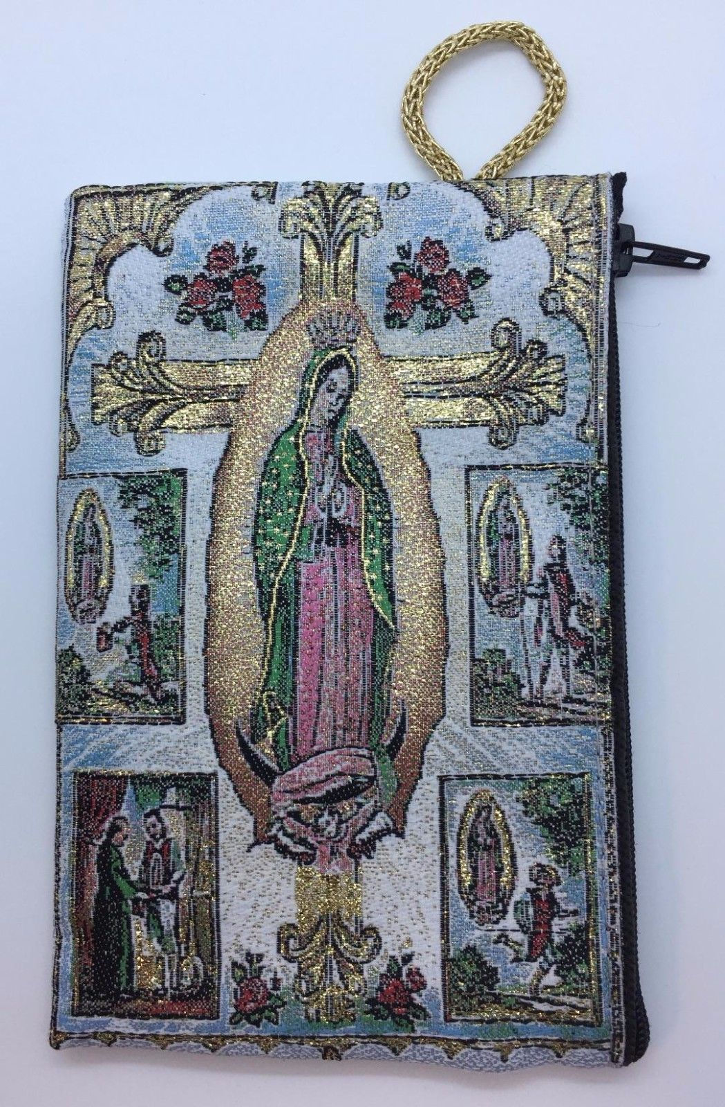 12055-M-005 Our Lady of Guadalupe Rosary Bag, Medium