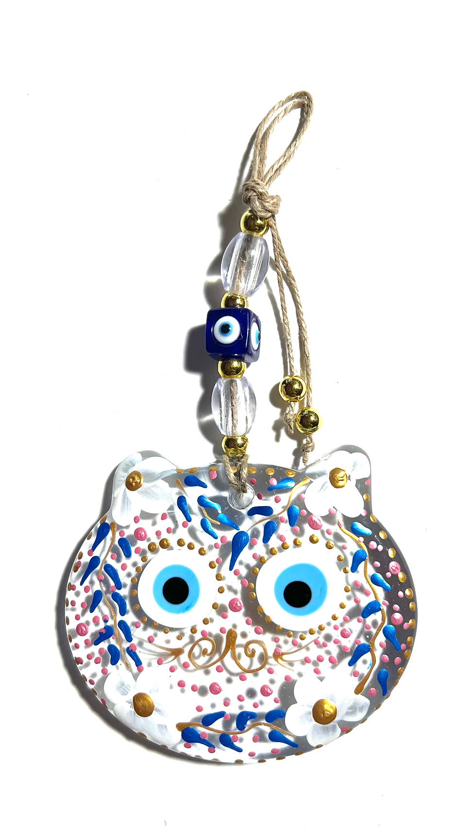 Thumbnail: 18003 Glass "Cat" Good Luck Evil Eye Wall Decoration (Please see variations)