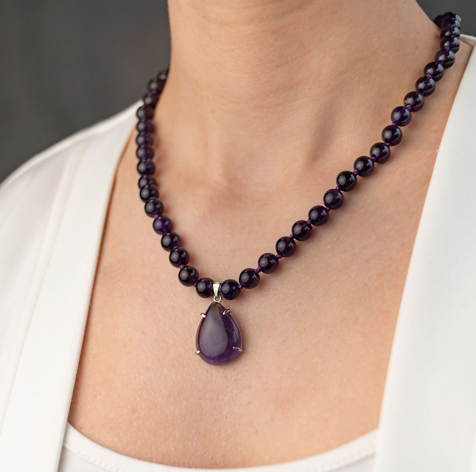 “Gece Teni” Ametist Doğal Taş Kolye