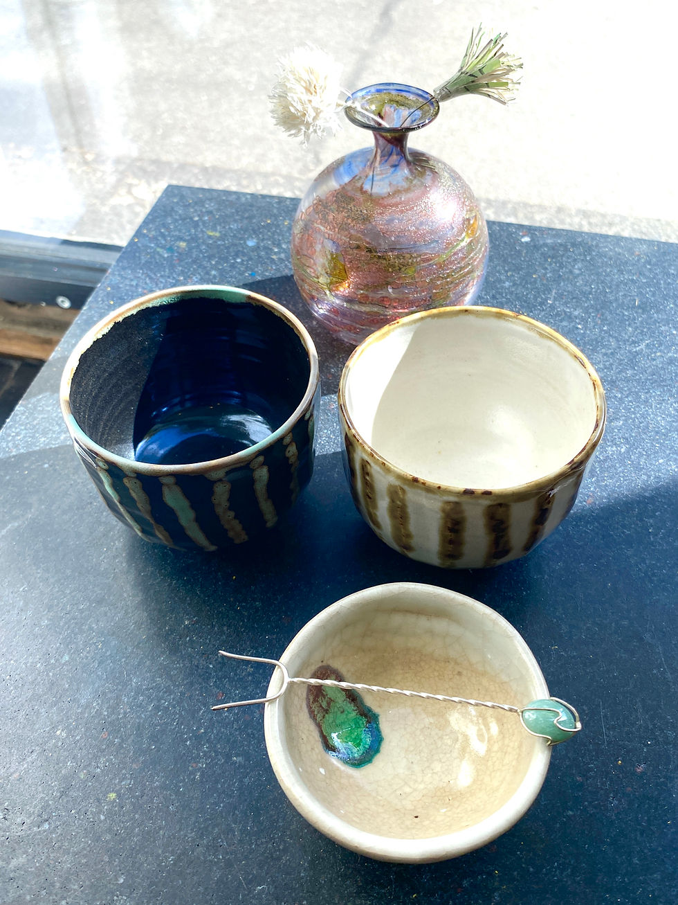 Thumbnail: CERAMIC CUP OFF WHITE/BROWN STRIPES