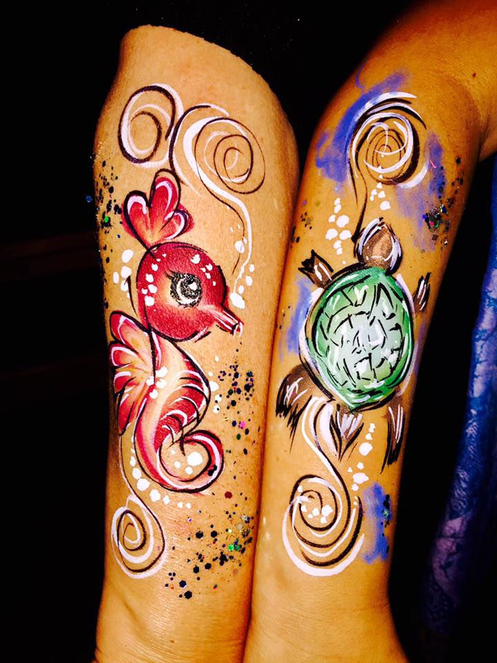 seahorse and turtle