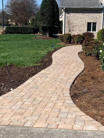 Front yard paver walkway installation in Virginia Beach VA
