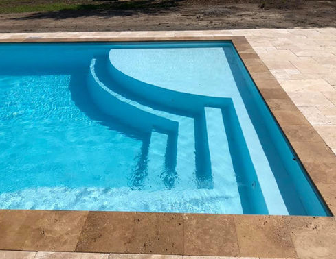 Step and shallow ledge detail of Lake Michigan fiberglass pool design