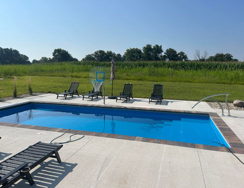 Biloxi Beach fiberglass pool for spacious residential backyard in Hampton Roads