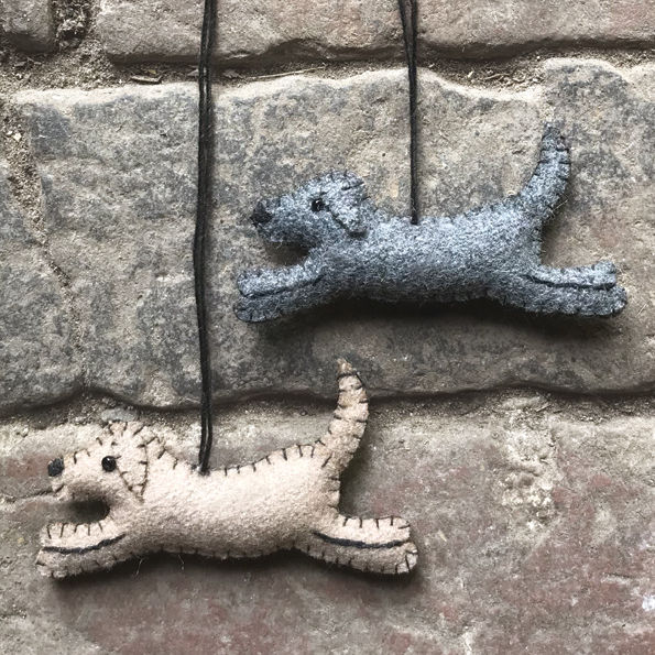Thumbnail: Felt Running Dog Decoration
