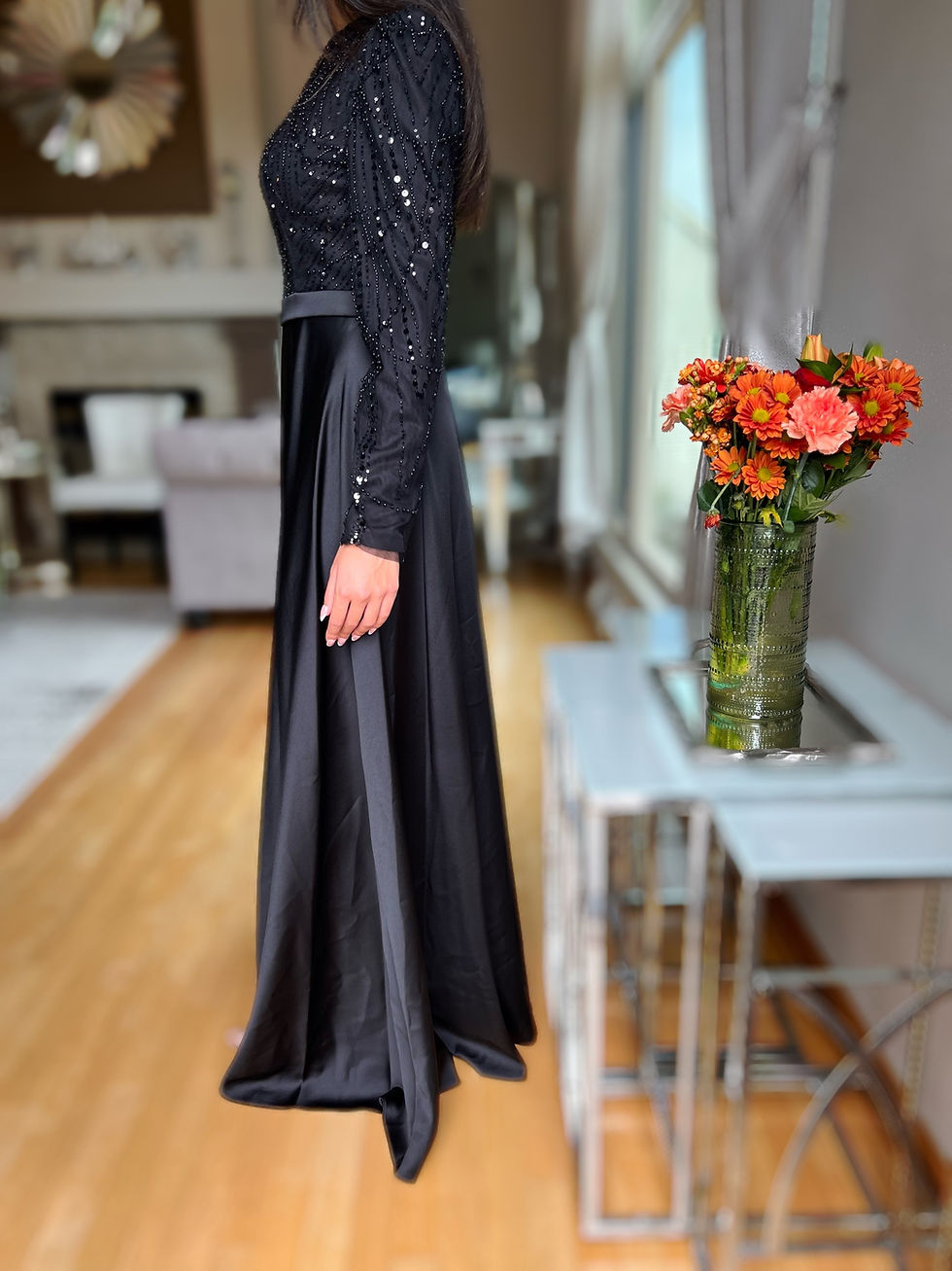 Thumbnail: Beaded satin fancy dress
