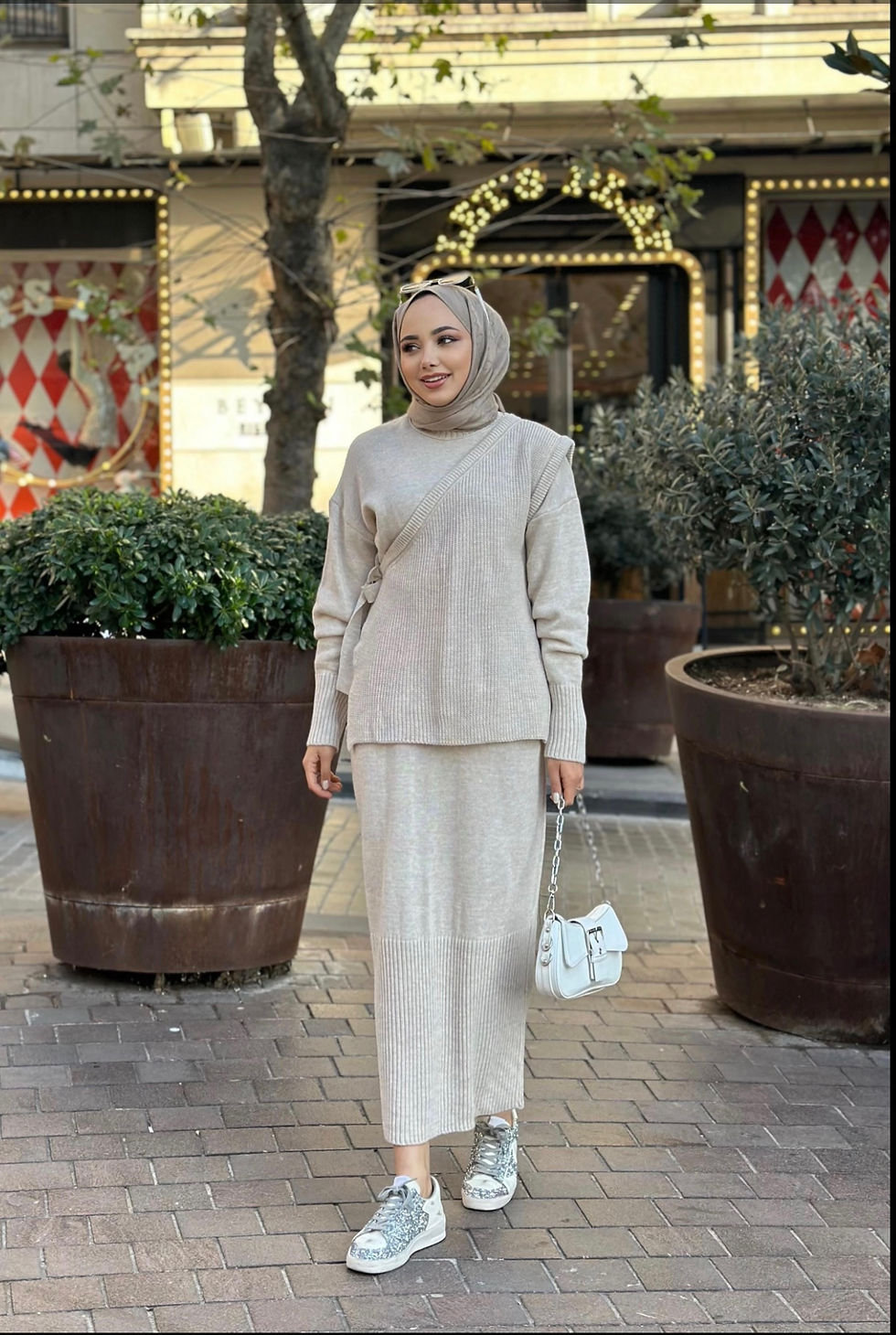 Thumbnail: Knitted dress with vest