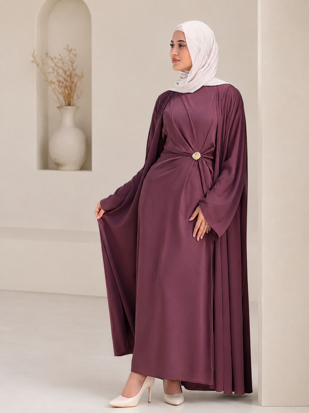 Two piece bordo Abaya