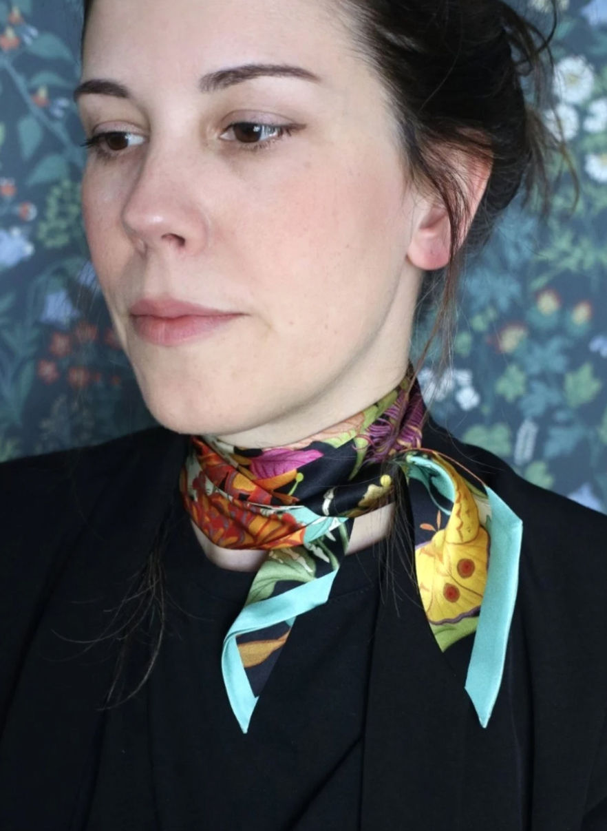 Thumbnail: Jewelled Skeleton - 100% Silk Scarf