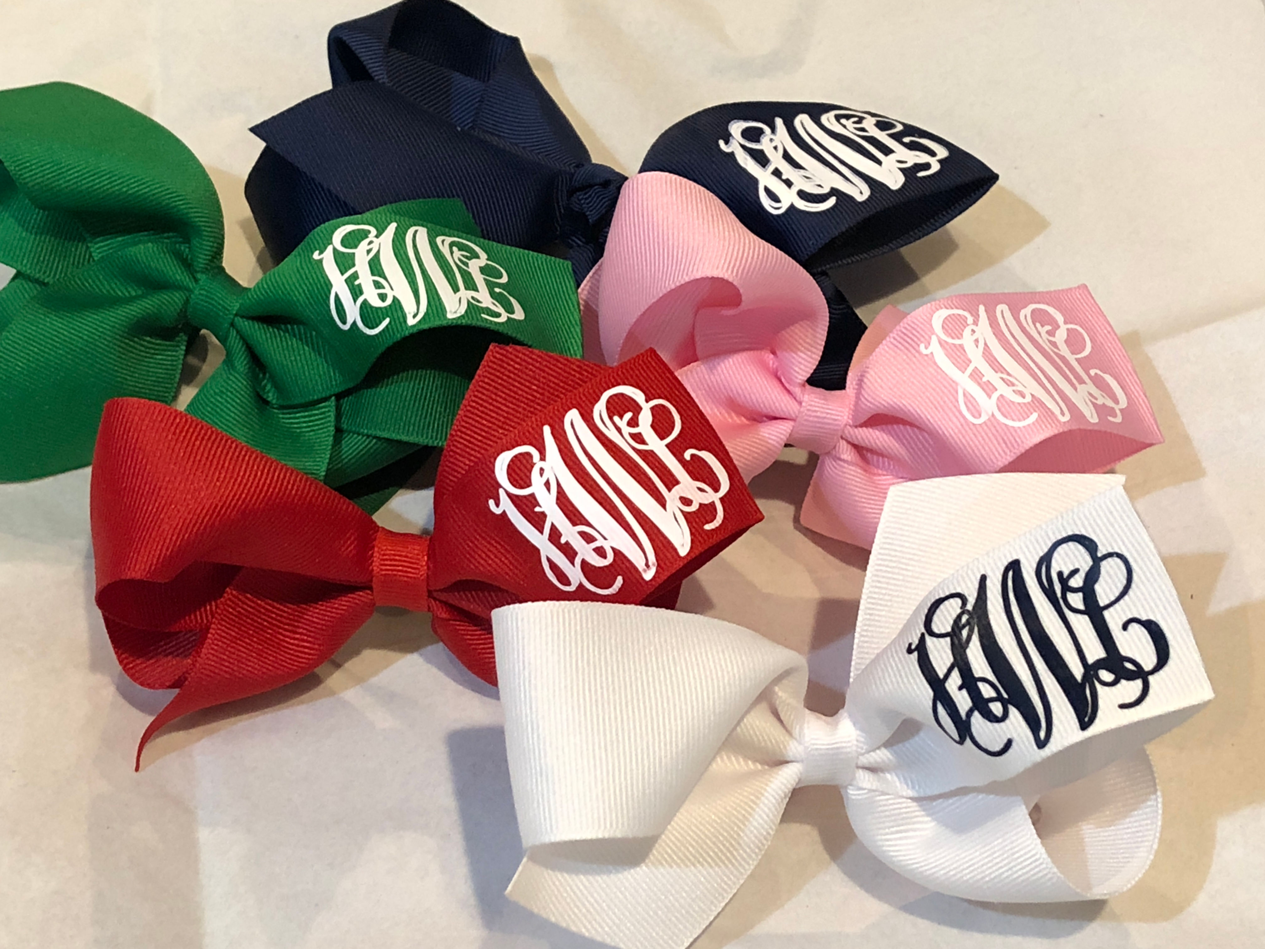 Monogrammed Hair Bows