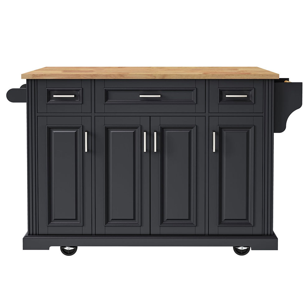 Miniatyrbilde:  Large Kitchen Island with Rubber Wood Drop Leaf 54 inch