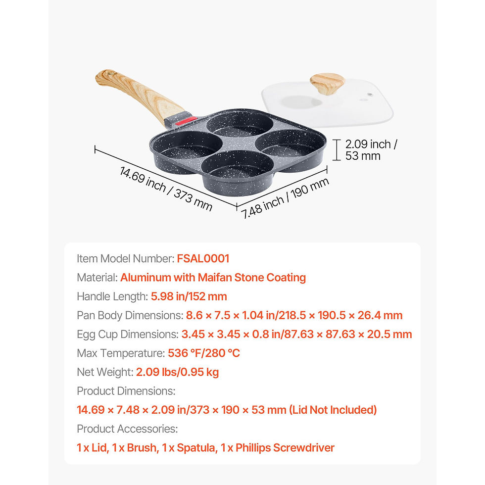 Miniature : Egg Pan, 4-Cup Nonstick Egg Frying Pan