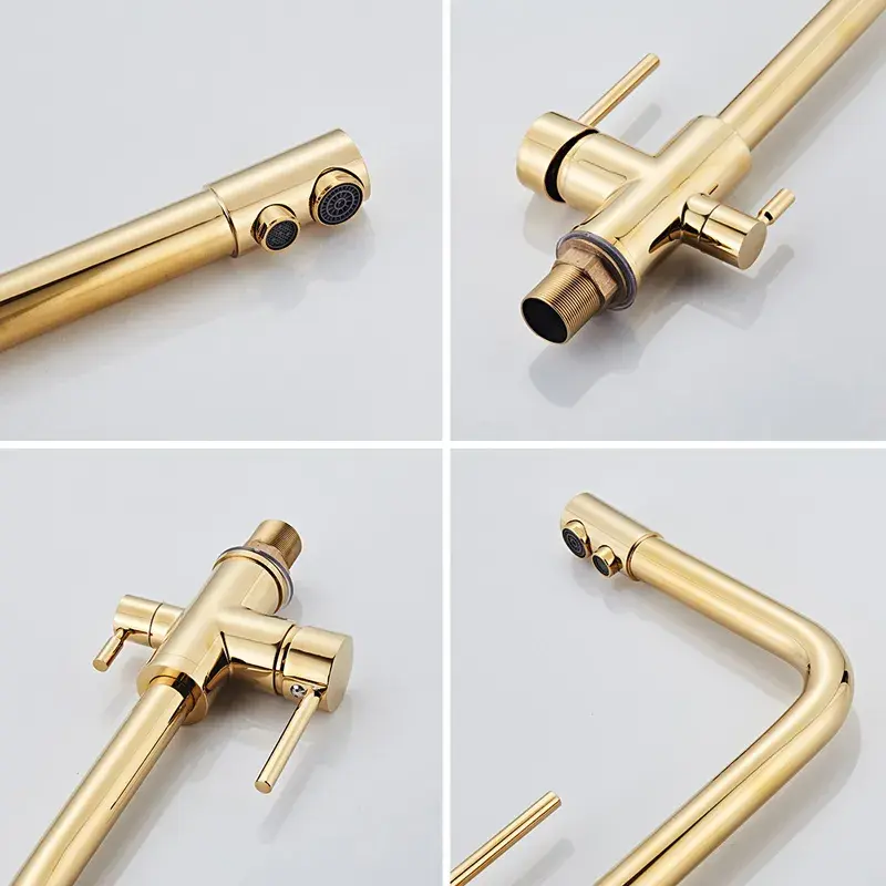 Miniatura: Gold Kitchen Faucets With Filtered Water Deck Mounted