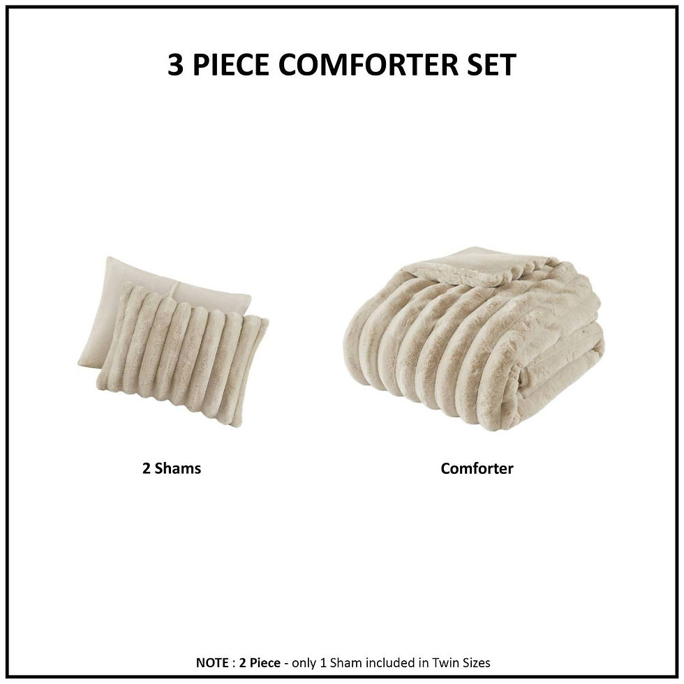 Миниатюра: Ultrasoft Faux Fur Ribbed Comforter Set Full/Queen