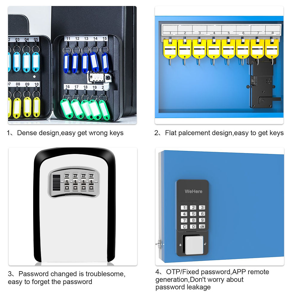 Miniatura: WeHere Key Lock Box (16 Keys) with APP;  Steal Large Key Cabinet Wall Mount; Ele