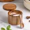 Miniatură: Acacia Wood Salt  Salt Keeper, Wood Jar for Kitchen, 