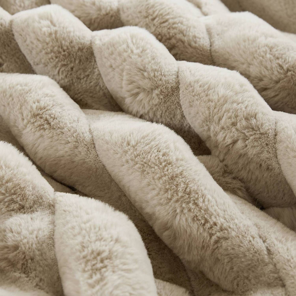 Миниатюра: Ultrasoft Faux Fur Ribbed Comforter Set Full/Queen