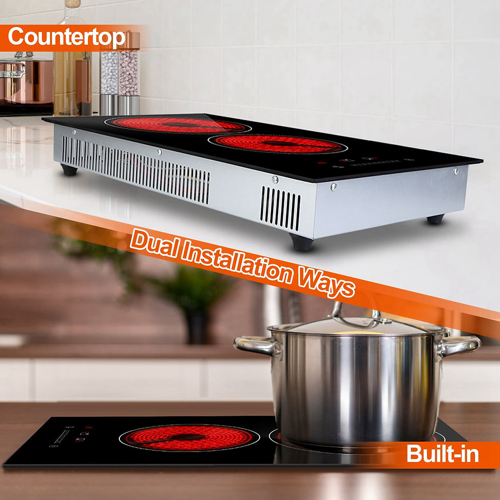 Miniatyrbild: Dual Induction Burners Electric Cooktop 110V Total 1900W