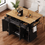 Miniaturbild:  Large Kitchen Island with Rubber Wood Drop Leaf 54 inch