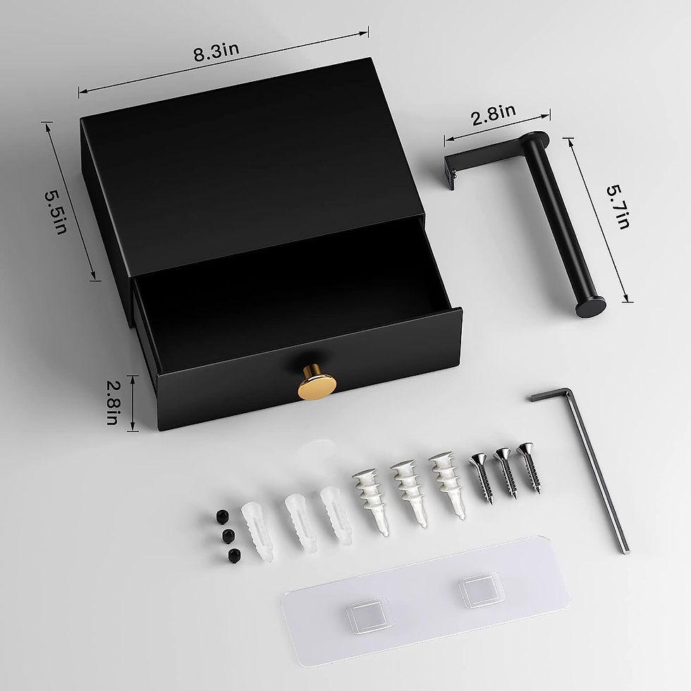 Thumbnail: Toilet Paper Holder with Shelf and Drawer Stainless Steel